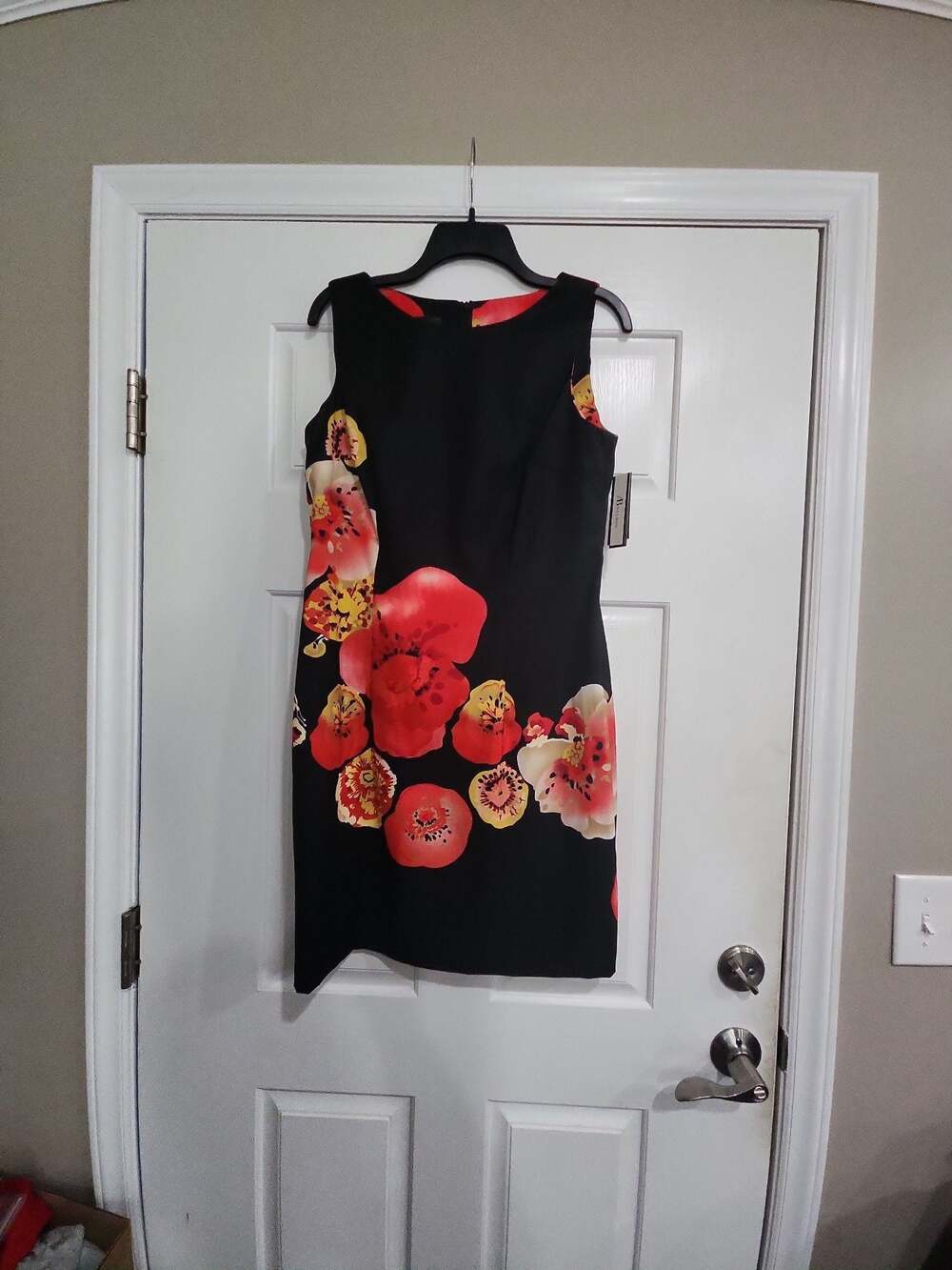 AB Studion sheath dress with bright poppy size 12